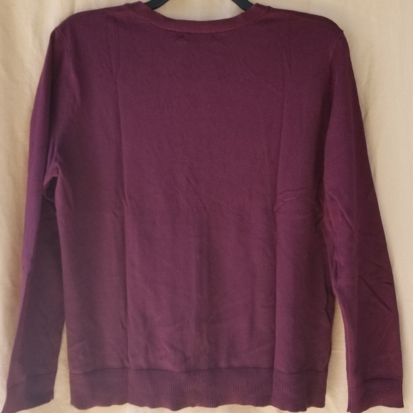 Jewel Button Cardigan (Burgundy) - Picture 6 of 9